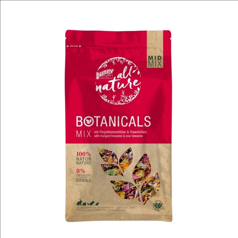Botanicals Rose & Souci 100g, Friandise naturelle pour rongeur et lapin — Friandises pour cochon-dinde