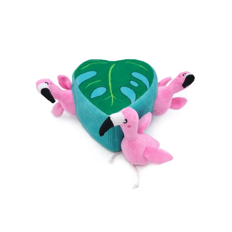 Peluche de fouille Burrow Flamant Rose — Enrichissement pour chien