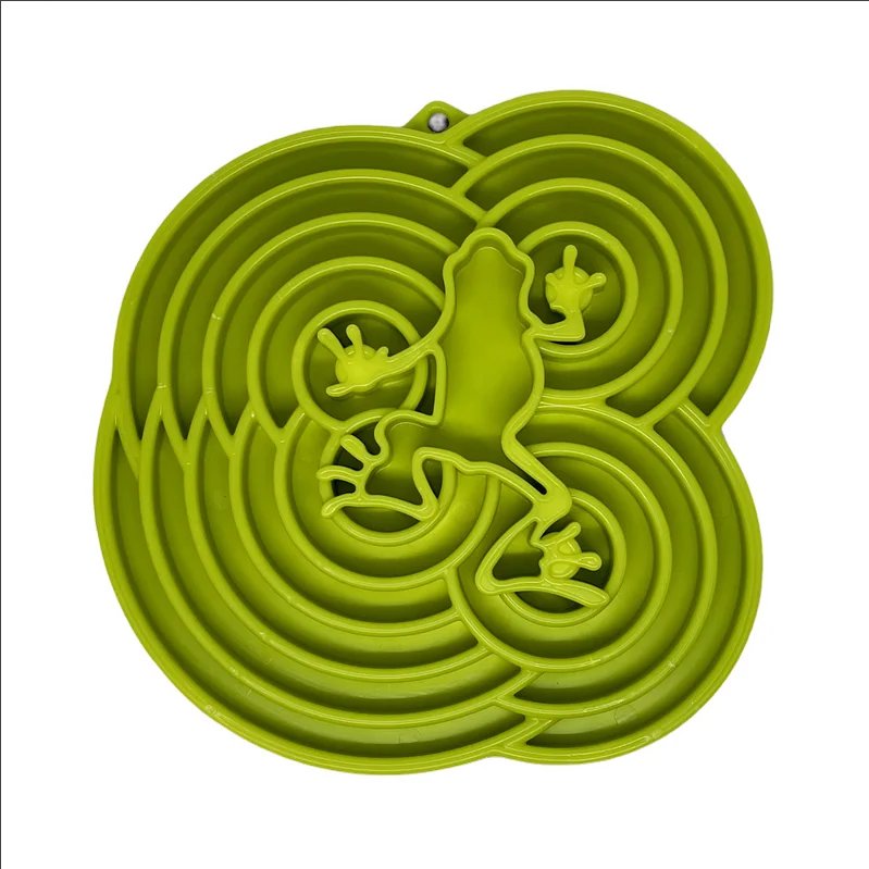 Tapis à lécher eTray Grenouille — Vert — Enrichissement pour chien