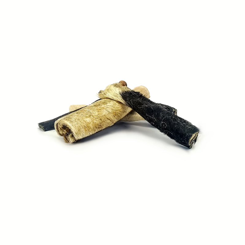 Peau de boeuf 15cm avec poils — Mastication pour chien, photo 2 sur 2